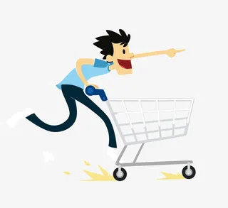 卡通购物男士免抠