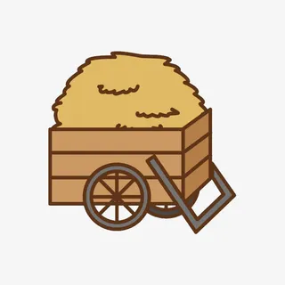 可爱手绘稻草堆免抠