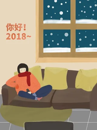 你好浅色商业配图展板卡通画背景高清