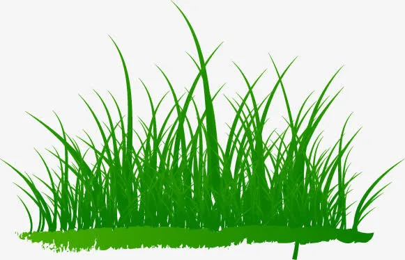 绿色卡通清新可爱草地免抠