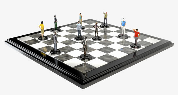棋盘上的卡通人物免抠