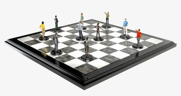 棋盘上的卡通人物免抠