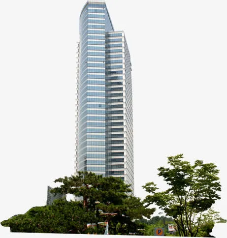 春天建筑高楼设计免抠