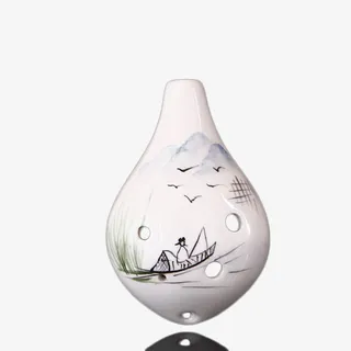 陶笛乐器6孔中音C调渔夫免抠