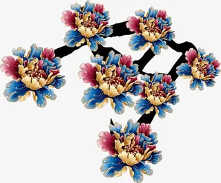 复古创意合成七夕节花朵效果免抠