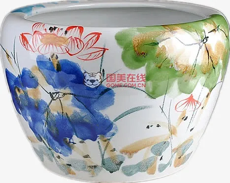 荷花金鱼缸免抠