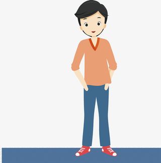 手绘卡通男青年矢量素材免抠