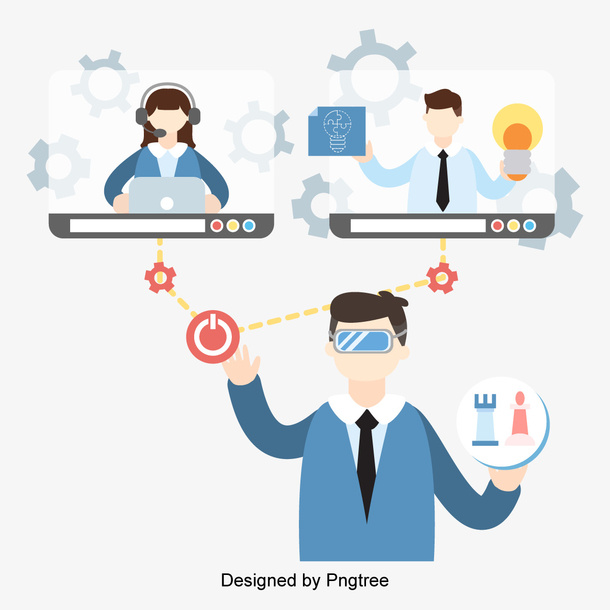 在线工作水平矢量图免抠