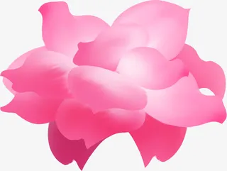 手绘粉色渐变荷花装饰免抠