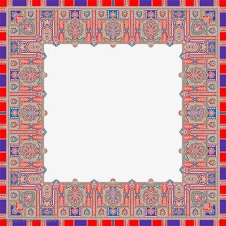 彩色华丽藏式花边免抠