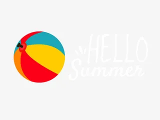 矢量你好夏天免抠