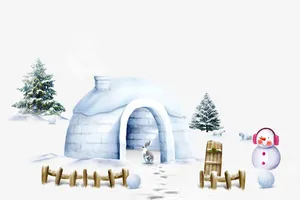 雪地雪人免抠