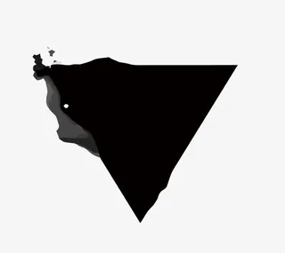 矢量水墨三角形免抠