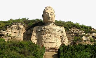 山西旅游蒙山大佛免抠