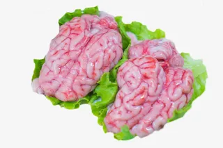 一对新鲜美味猪脑花免抠