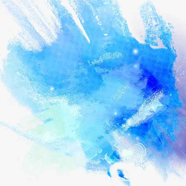 蓝色泼墨免抠