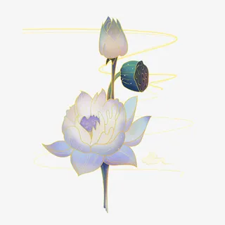 中国风 国潮 元素莲花素雅 梦幻祥云免抠 中国风 国潮 元素莲花素雅 梦幻祥云免抠