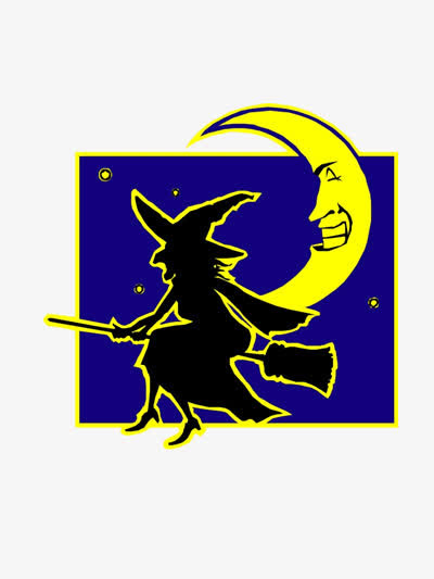 女巫骑扫把免抠