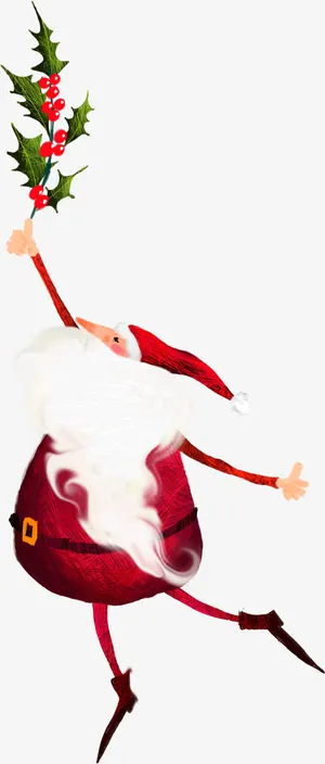 扁平式手绘风格创意合成圣诞节树枝免抠