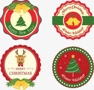 圣诞小鹿促销打折标签矢量素材免抠