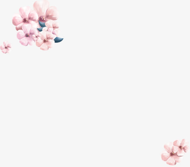 粉色小花边框素材免抠