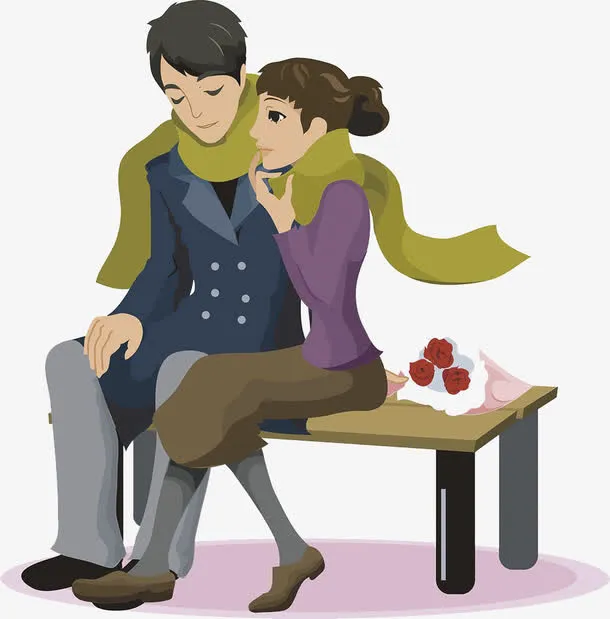 坐在椅子上的男女免抠