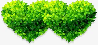 绿色春天树叶爱心美景免抠