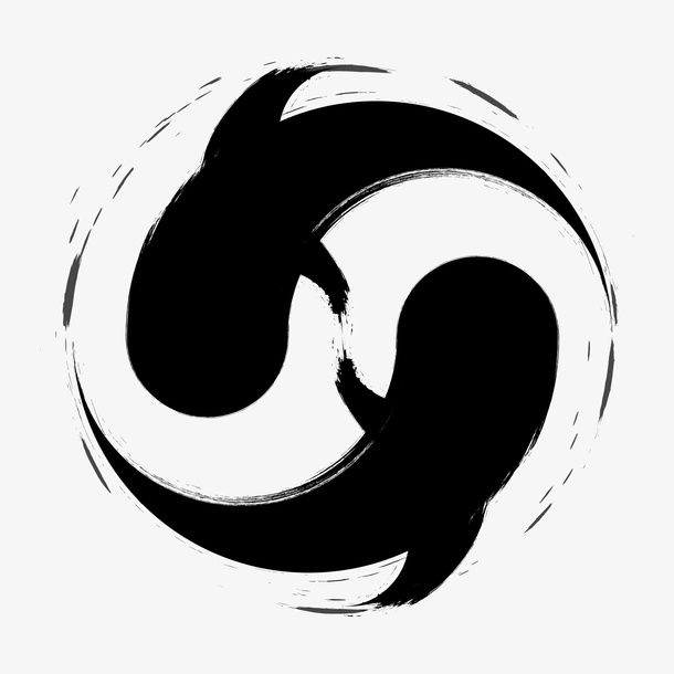 水墨风阴阳鱼免抠