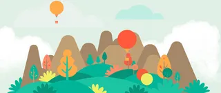 春天卡通文艺绿色banner背景高清