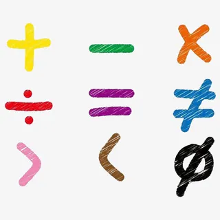 卡通彩色的数学等于号PSD分层免抠