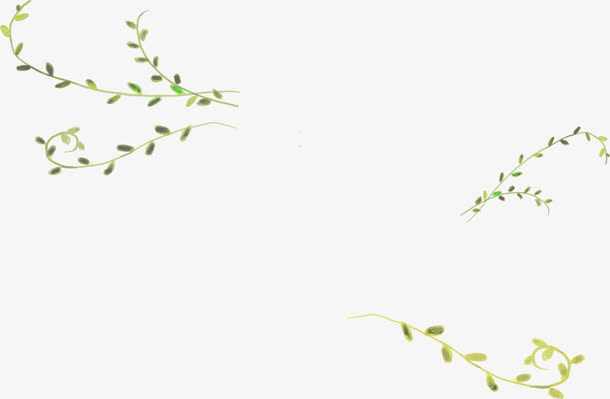 绿叶花纹素材图片免抠
