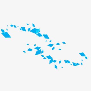 漂浮蓝色多边形免抠