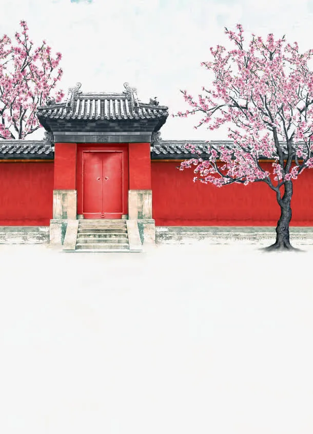 唯美中国古风插画免抠