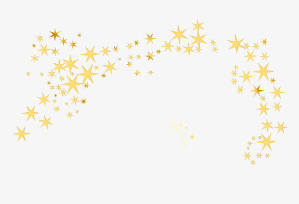 金色漫天飞舞的小星星免抠