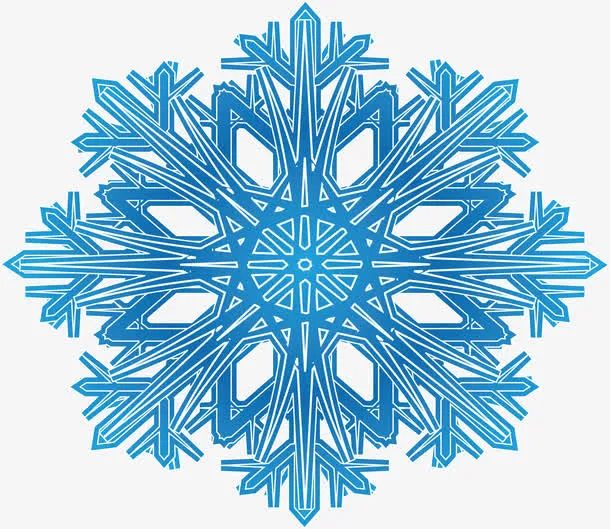 蓝色雪花纹理免抠
