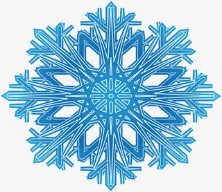 蓝色雪花纹理免抠