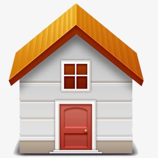 手绘卡通彩色小房子免抠