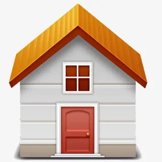 手绘卡通彩色小房子免抠