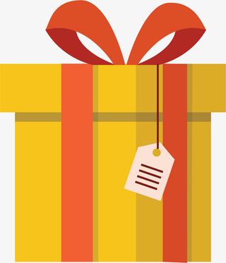 卡通创意扁平礼盒装饰插画免抠