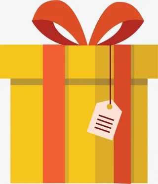 卡通创意扁平礼盒装饰插画免抠