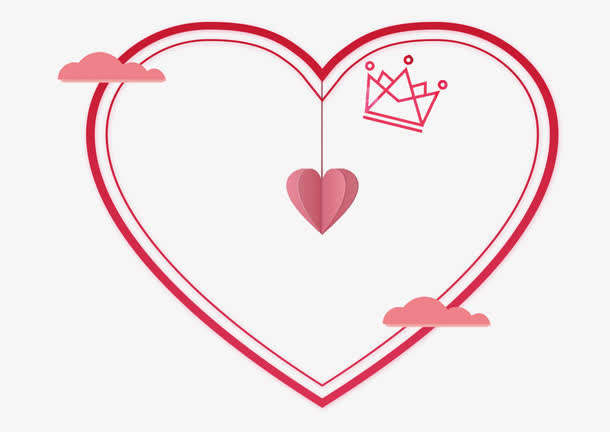 38妇女节爱心边框免抠