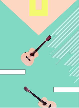 夏日促销扁平化几何海报高清