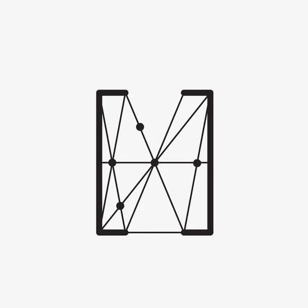抽象科技几何字母M的免抠素材免抠