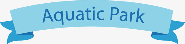 矢量手绘蓝色字母飘带免抠