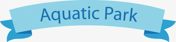 矢量手绘蓝色字母飘带免抠