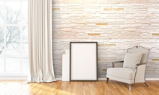 房间落地窗与窗帘沙发背景素材高清