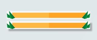 橘黄色绿色元素上边框免抠