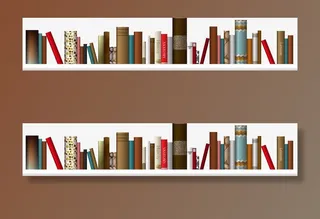 简易书架装饰免抠装饰生活用品元素