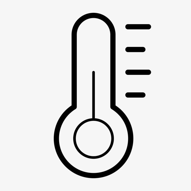 黑色创意圆弧温度计元素免抠