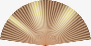 奢华渐变金扇子免抠